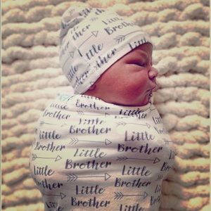 Fawn and sage little brother swaddle set newborn